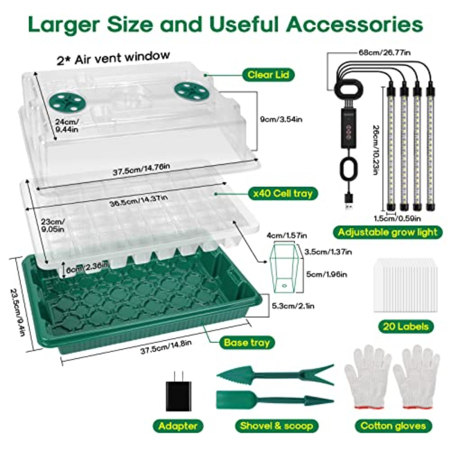 Seed Starter Tray with Grow Li – обзор и цена Humidity Dome Kit