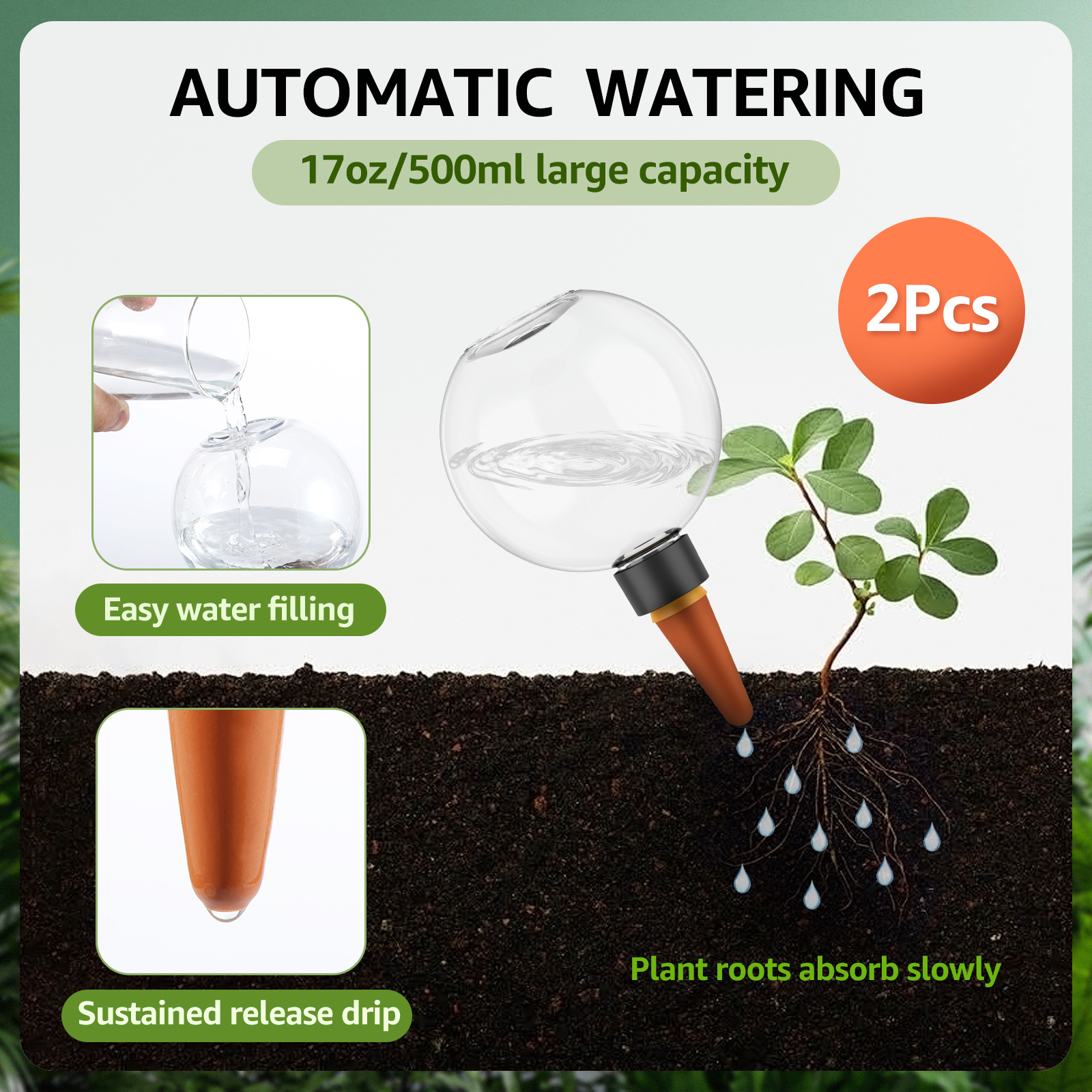 2/4Pcs 500ML Automatic Drip Ir – обзор и цена Self Watering Insert