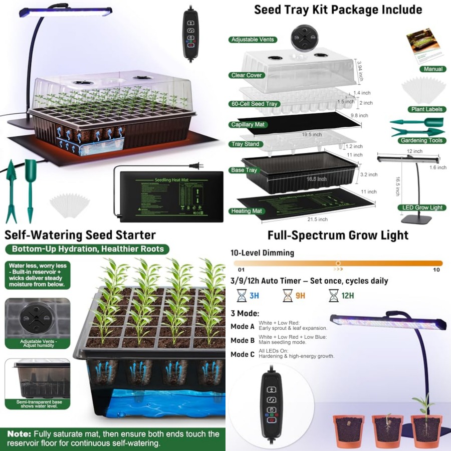 60-Cell Self-Watering Seed Sta – обзор и цена Humidity Dome Kit