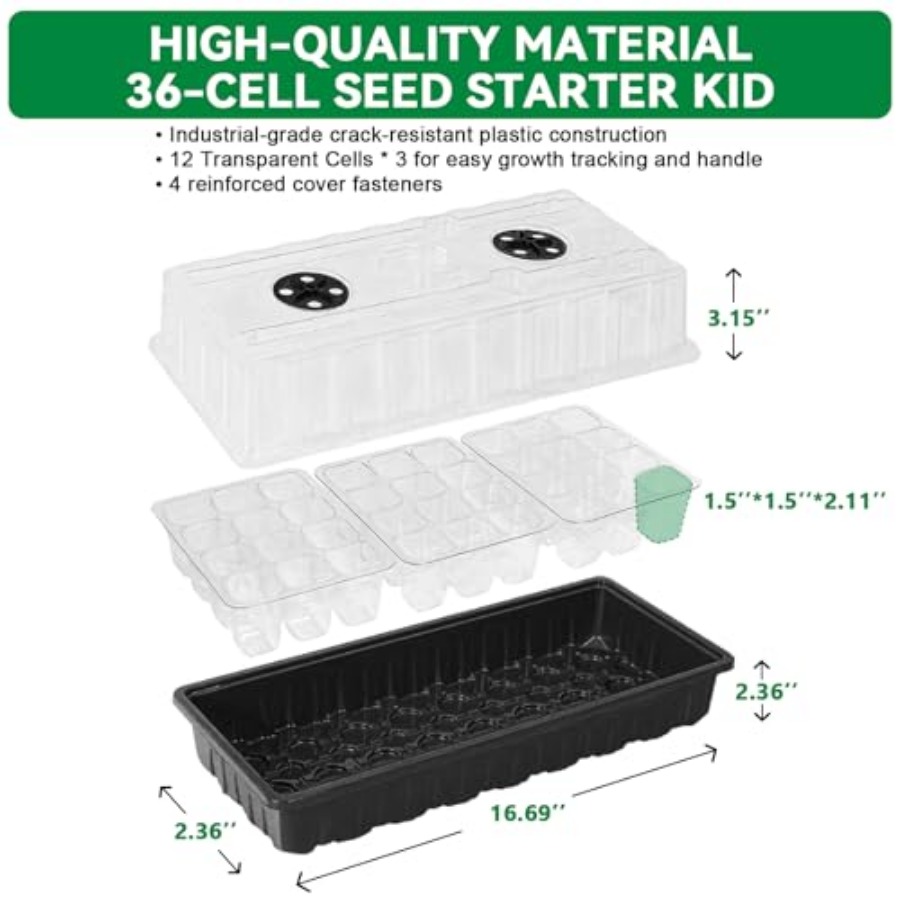 Seed Starter Tray with Grow Li – обзор и цена Humidity Dome Kit