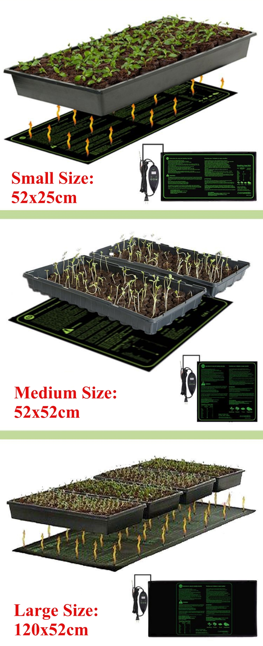 3 Sizes Upgrade Seedling Heat  – обзор и цена Heat Mat Seedling