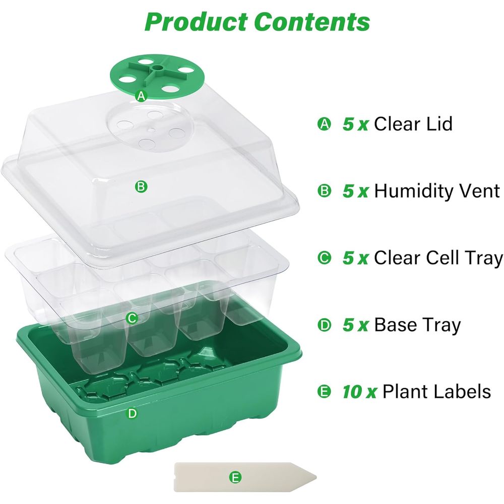 5-Pack Seed Starter Trays, See – обзор и цена Humidity Dome Kit