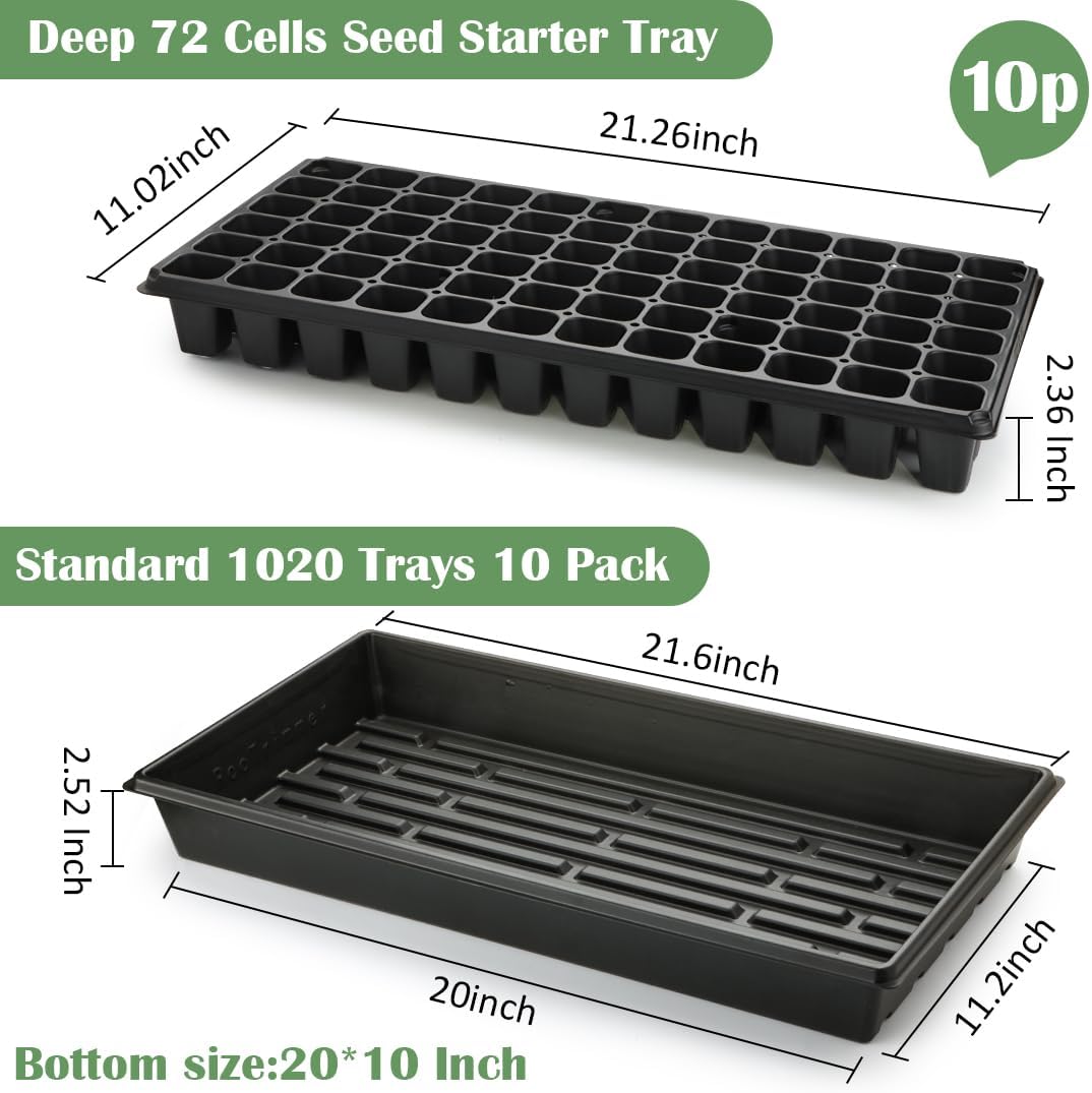 20-Piece Seed Starter Kit with – обзор и цена Propagation Tray 72
