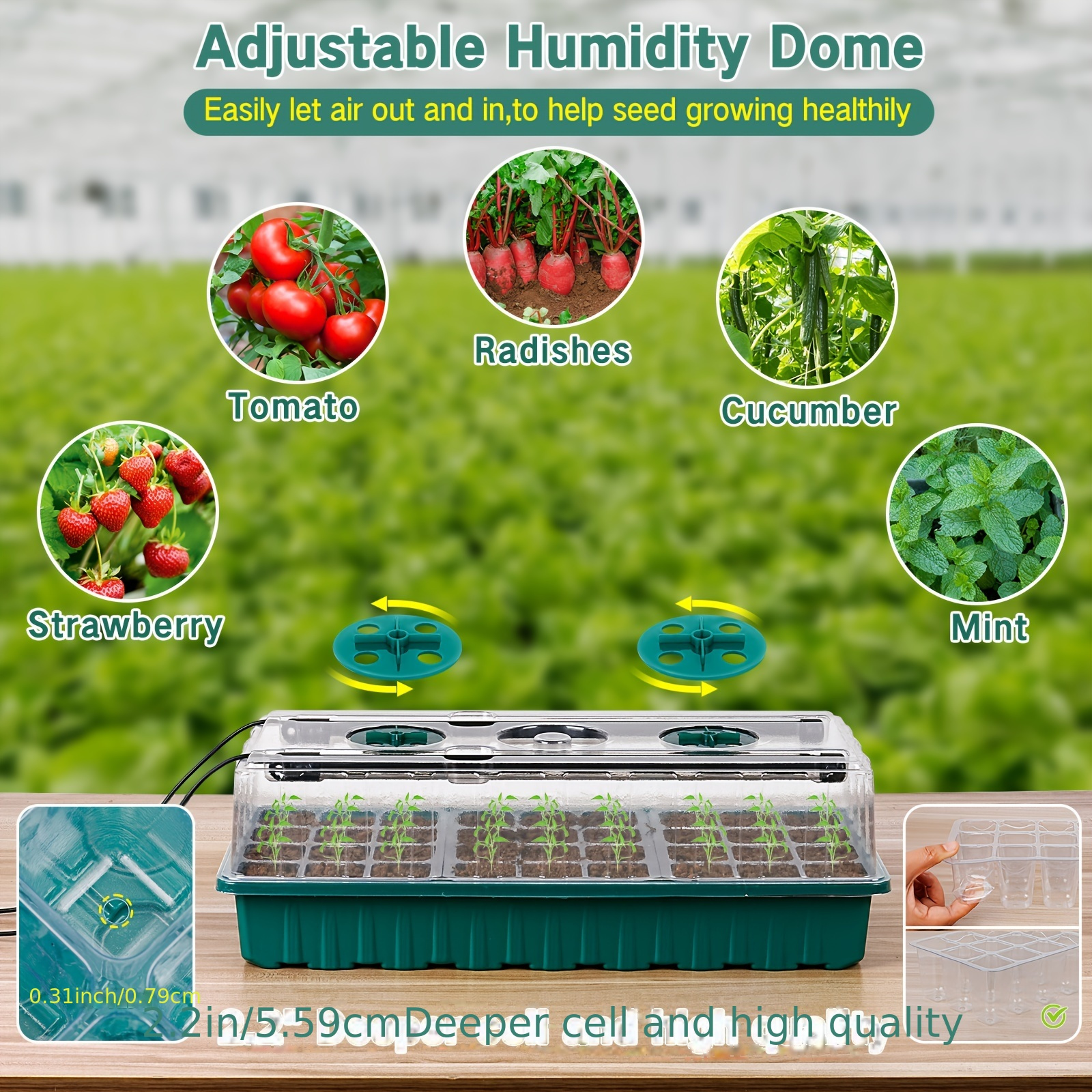 2PCS 72-Cell Seed Growing Kit  – обзор и цена Humidity Dome Kit