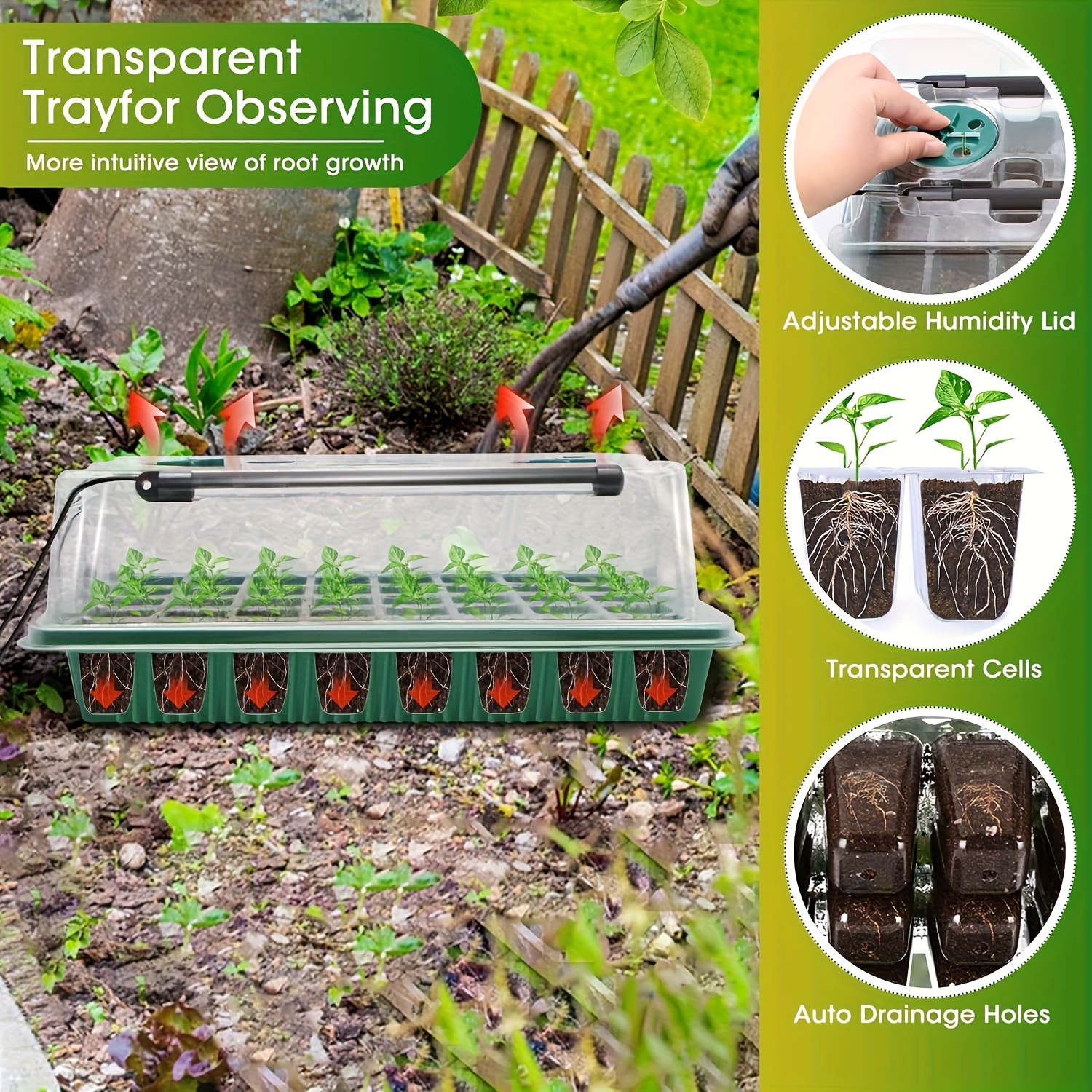 2PCS 72-Cell Seed Growing Kit  – обзор и цена Humidity Dome Kit