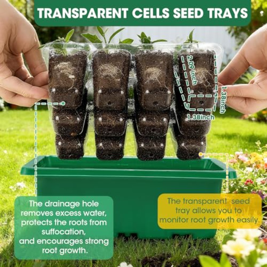 5 Packs Seed Starter Tray with – обзор и цена Humidity Dome Kit